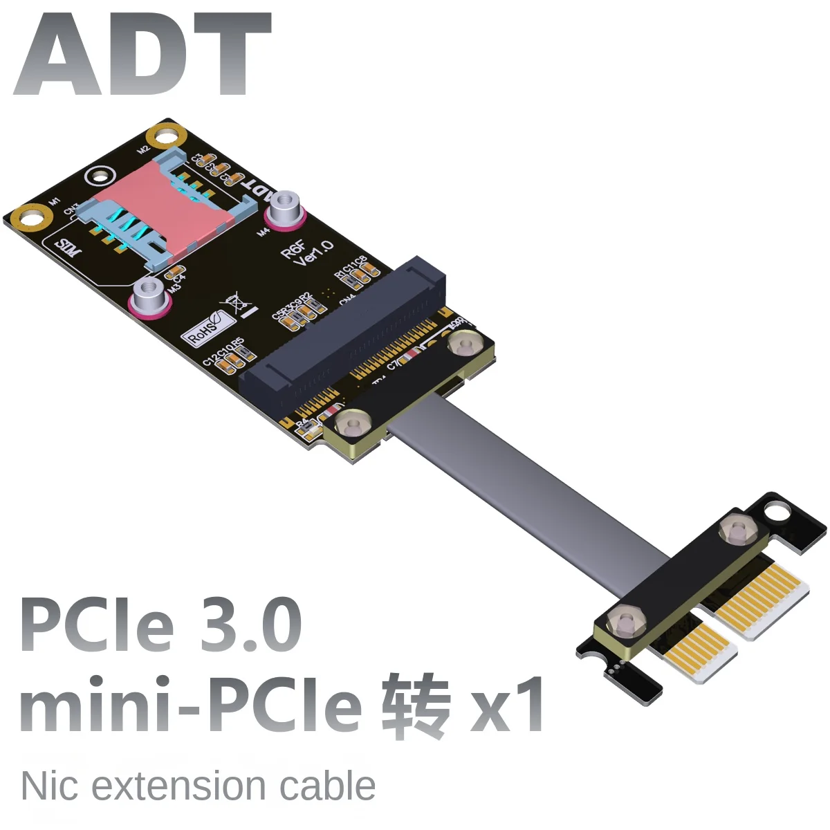 ADT factory direct PCIe x1 extension cable to mini PCIe wireless NIC mpcie cable