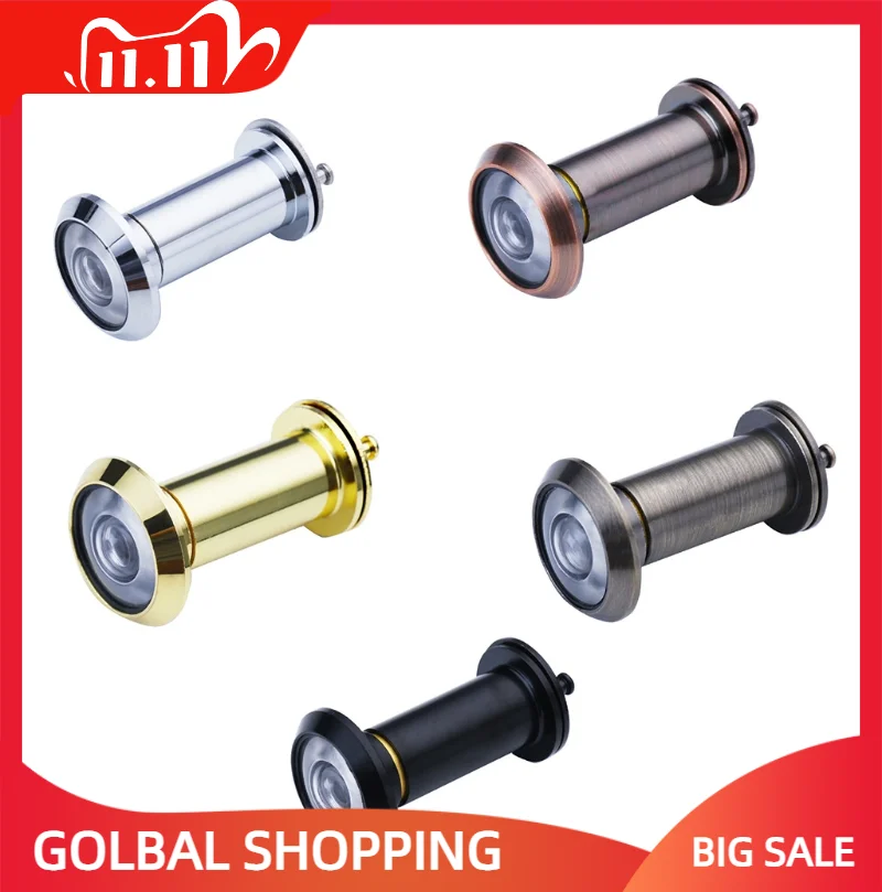 

Hidden Security Door Viewer Zinc Alloy Front Door Peephole Fine Thread Design Cover 200 Degree Wide Viewing Angle Free Shipping