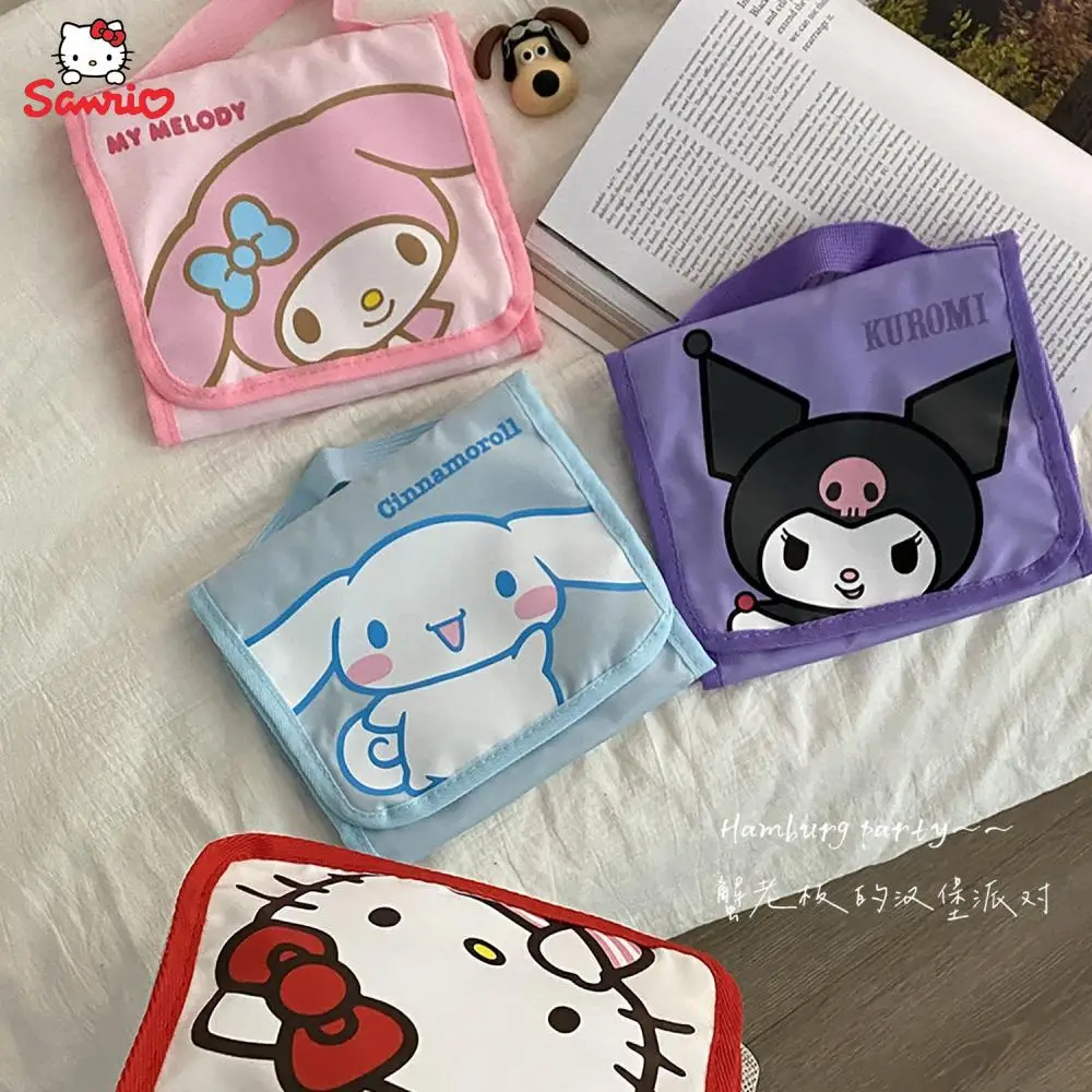 

Мультяшный Sanrios Hello Kittys Cinnamoroll Kuromi Kawaii милая сумка для хранения косметичка для девочек Дорожная портативная вместительная сумка для стирки