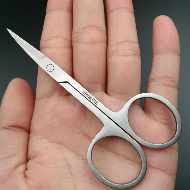 

New Professional Stainles Nails Eyebrow Nose Eyelash Cuticle Trimmer Epilator Scissor Manicure Tool Curved Pedicure Scissors