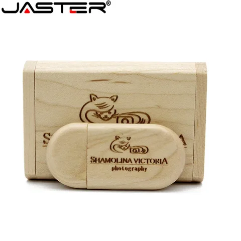 JASTER USB-флешка деревянная 4/16/32/64 ГБ