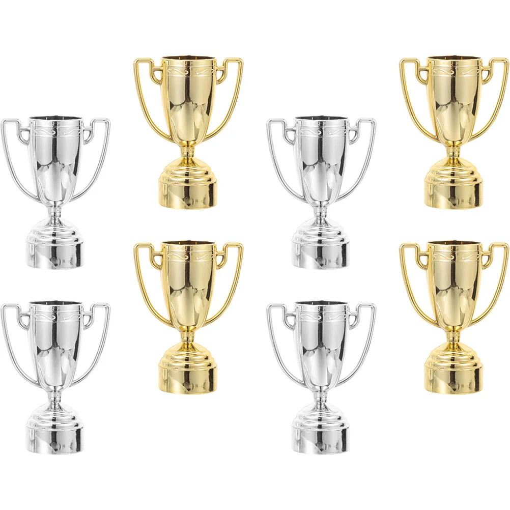 

8 Pcs Small Trophy Kids' Room Décor Toy Trophies Base Football Plastic Mug Turkey Abs Awards