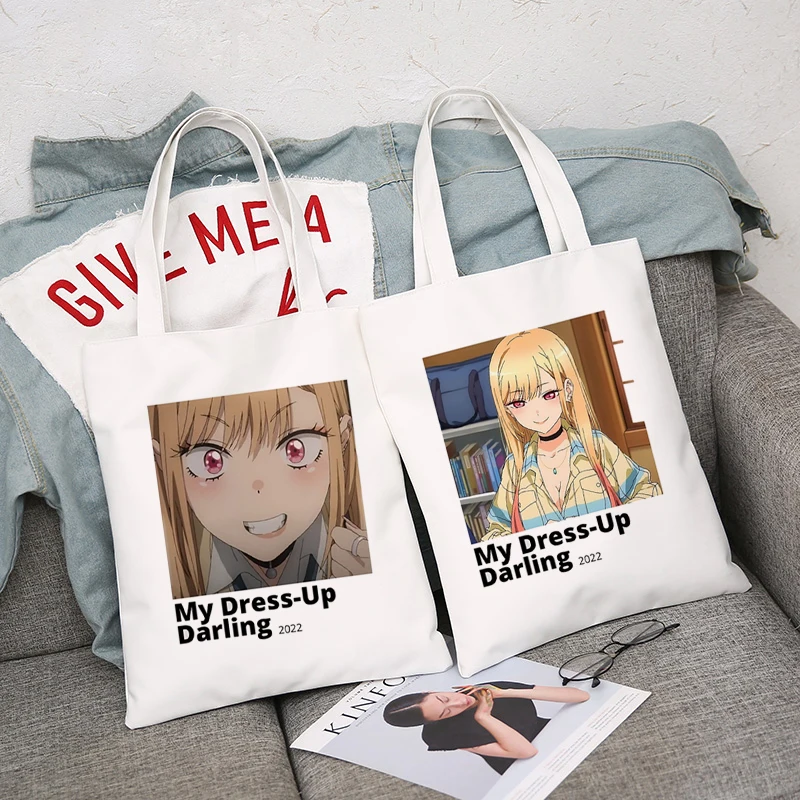

2022 New My Dress Up Darling Anime Japan Shopper Harajuku Manga Handbags Shoulder Bags Casual Shopping Handbag Women Canvas Bag