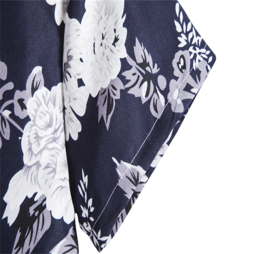 8 Colors Summer Men's Hawaiian Shirt Printed Tops For Men Holiday Short Sleeve Beach Blouse