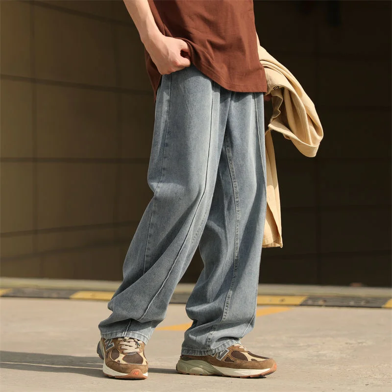 3 Colors Baggy Jeans Men Fashion Casual Wide Leg Jeans Mens Japanese Streetwear Hip Hop Loose Straight Denim Trousers Men M-2XL