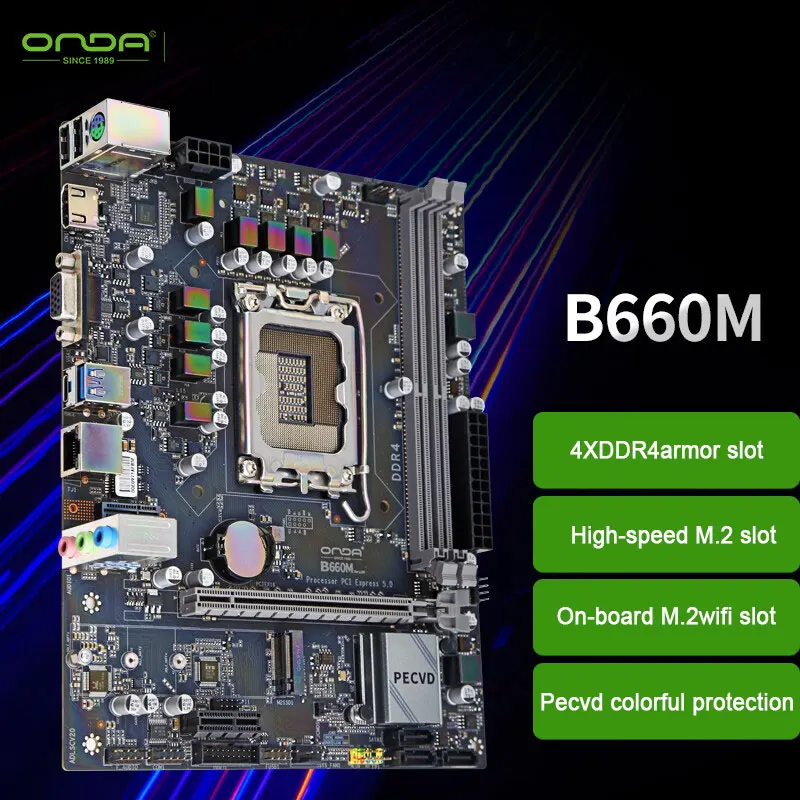 

New ONDA B660M Motherboard Gaming LGA1700 DDR4 SATA M.2 Supports 12 Generation CPU 12400/12400F/12100/12700 INTEL B660/LGA 1700