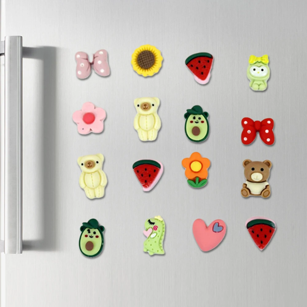

3D Fridge Stickers Cute Water Cup Stickers Sports Fitness Graduated Straw Water Bottle Refrigerator Cartoon Sticker 4pcs Random