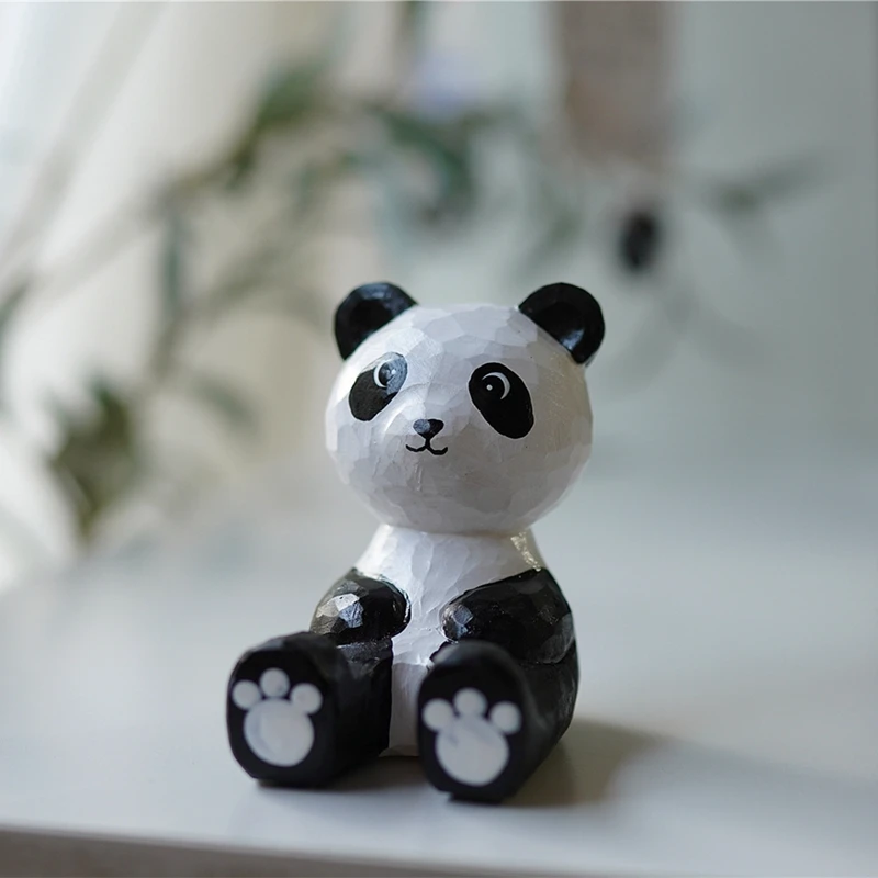 

Креативная резьба по дереву панда Настольный орнамент Кронштейн ручной работы деревянные животные ремесла