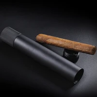 2022 new 3 in 1 aluminum travel black cigar case humidor tube with cigar rack holder and tobacco storage