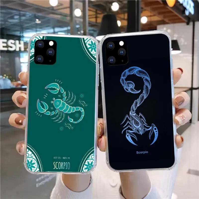 

Чехол для телефона с изображением Зодиака скорпиона астрологии для Huawei P50 P40 P30 Pro Mate 40 30 Pro Nova 8 8i Y7P Honor, прозрачный чехол, чехол
