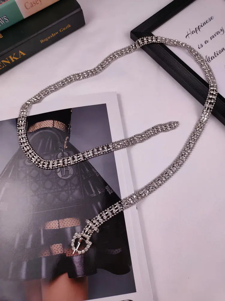 

Punk rhinestone belt chain women ins fashion all-match matching skirt