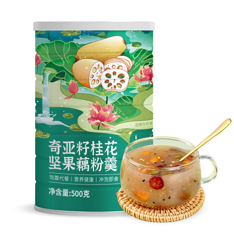 

Chia seeds nuts lotus root starch soup 500g/can No Tea pot