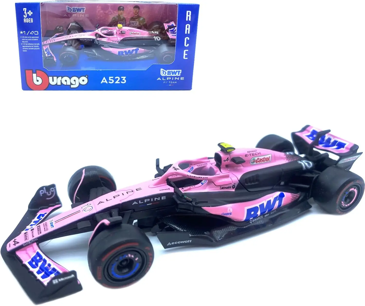 Bburago 1:43 Alpine F1 Team A523 # 10 Пьер 31. Коллекционная модель автомобиля Esteban литая игрушка