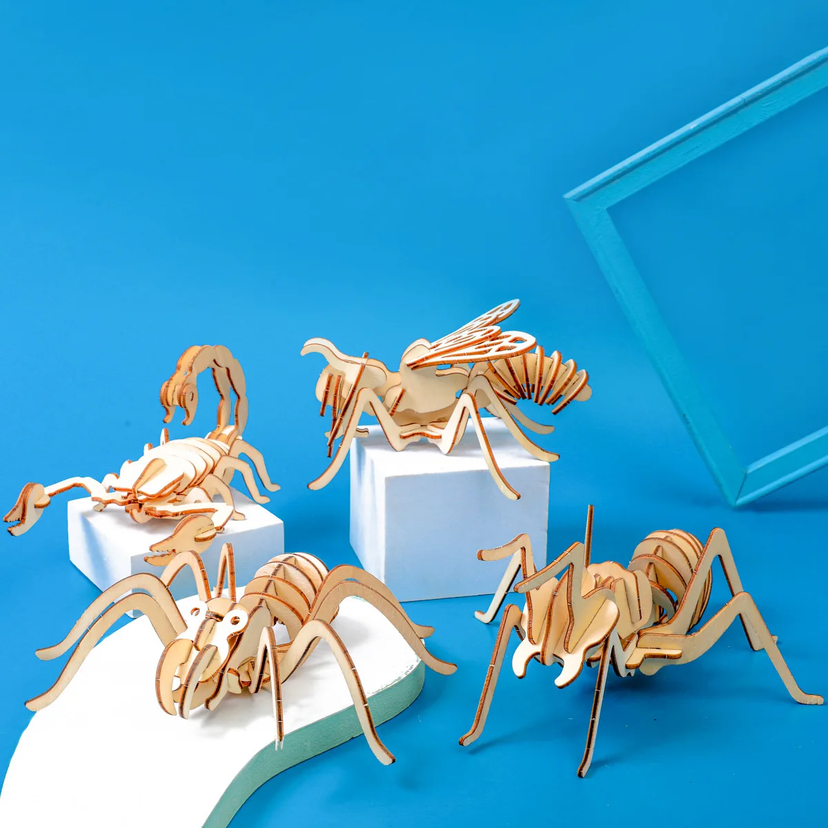 

Best-selling insect animal wooden 3d puzzle puzzle puzzle Puzzle Toys DIY gifts set model gift