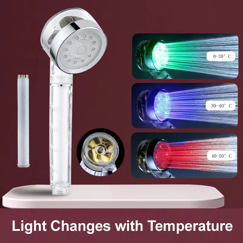 Светильник садка для душа светодиодсветодиодный с датчиком температуры 3/7