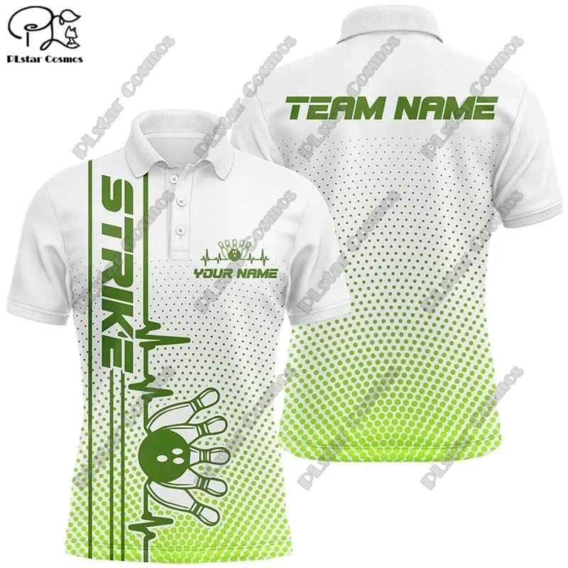 Новинка персонализированная рубашка-поло с 3d-рисунком боулинга футболка-поло