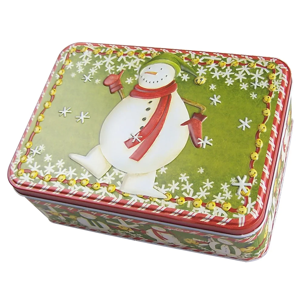 

Christmas Tin Box Candy Tins Gift Cookie Embossment Square Package Present Tinplate Storage Jar Iron Jarscontainer Metal