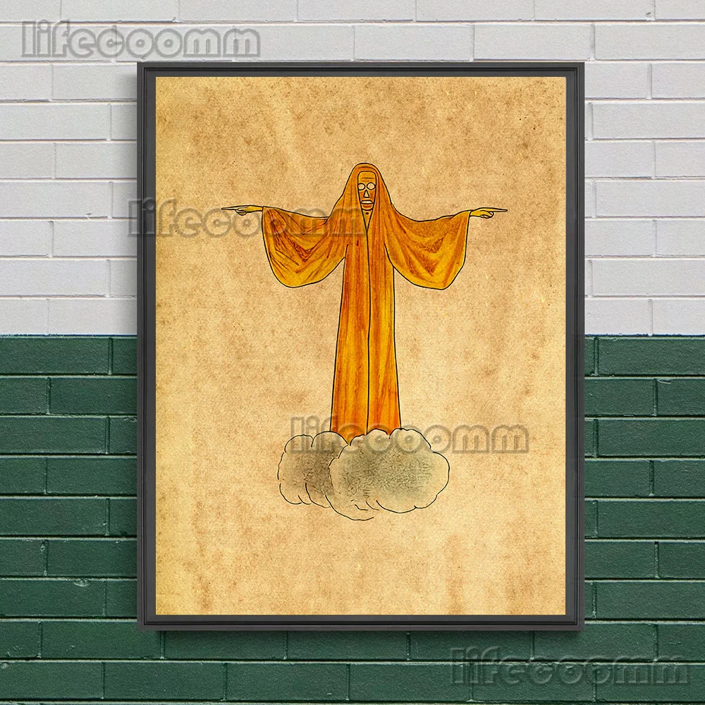 Настенная Картина на холсте Witch Keleton And King с абстрактным изображением ужасный