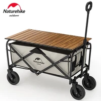 naturehike folding trolley outdoor luggage 90l folding cart camping table light utility wagon pushcart large shopping trolley
