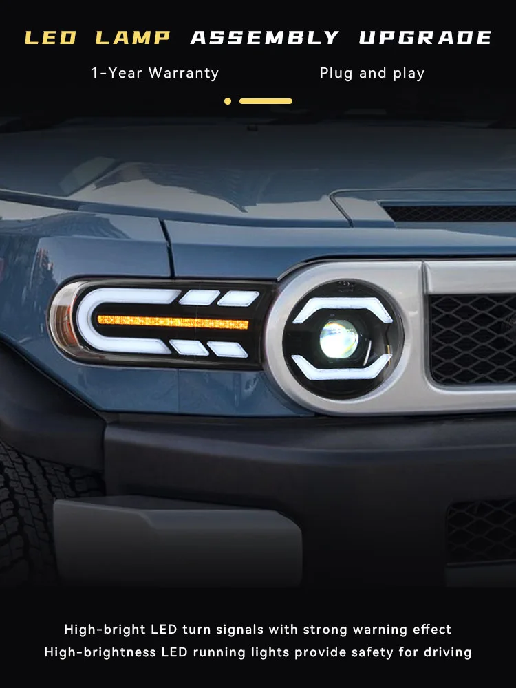 Фара для Toyota FJ Cruiser 2007-2020, проекционный объектив, ретро ...