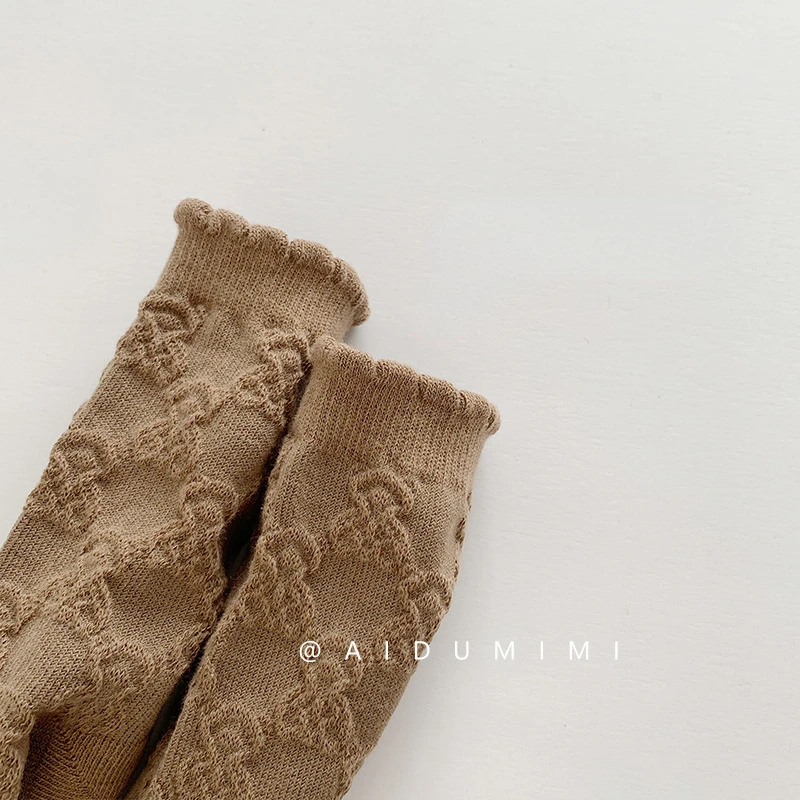 Носки детские однотонные хлопковые милые модные кружевные для новорожденных