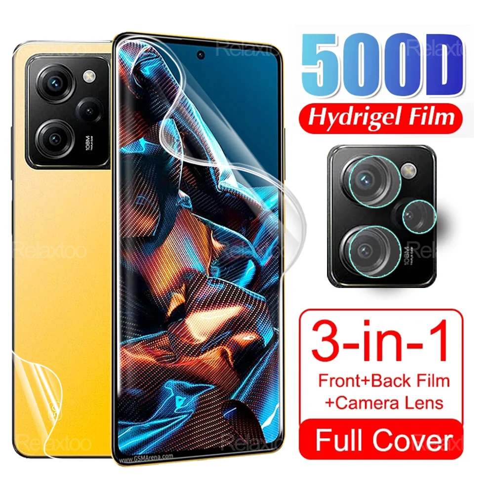 

3To1 500D Hydrogel Film For Xiaomi Poco X5 Pro Camera Lens Glass Front Back Screen Protector PocoX5 PocoX5Pro 6.67'' Poxo X5Pro