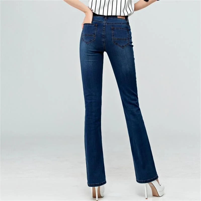 Free Shipping High Quality Promotion Summer Thin Women's Slim Mid Waist Boot Cut Jeans Fashion Bell Bottom Trousers Flares Pants |