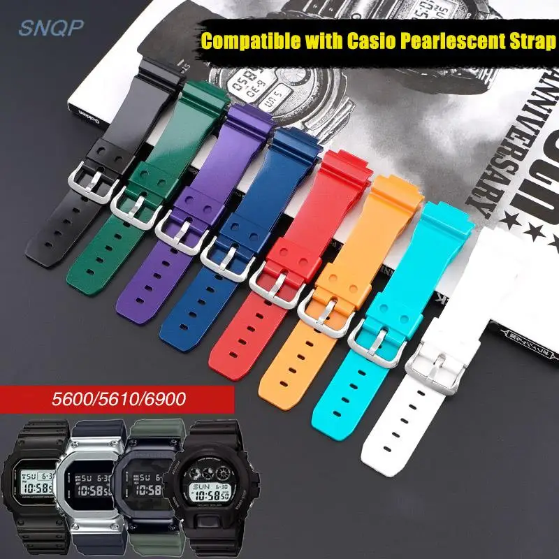 

Soft Resin Strap for Casio G-SHOCK GA-2100 DW-5600 DW6900 GW-M5610 Men Women Stainless Steel Pin Buckle Watch Band Bracelet 16mm