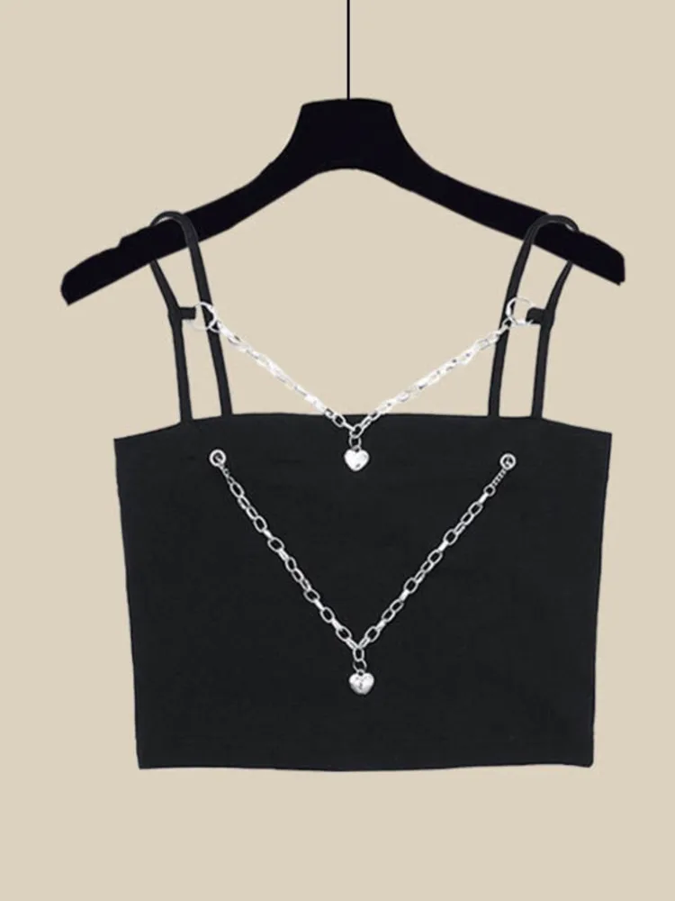 Женский летний комплект из жилета на цепочке белая Солнцезащитная блузка и