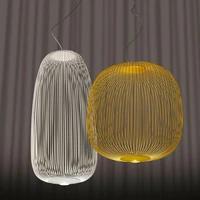 led designer pendant lights minimalist birdcage chandelier dining room bedroom study bar office home decor italian spokes lamp