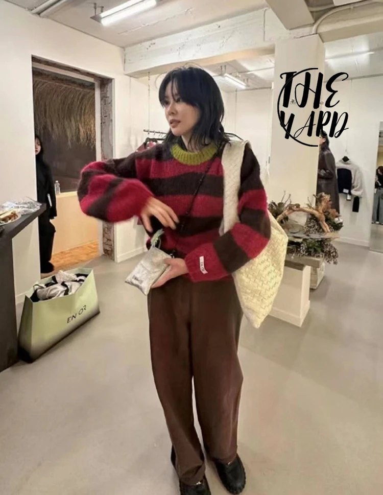 Свитер Enor Genuine Goods 23 осенне-зимний новый свободный вязаный топ с круглым вырезом в