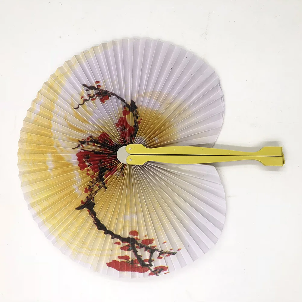 

12pcs Vintage Paper Fan Folding Handheld Paper Fan Decorations for Summer Wedding Dancing