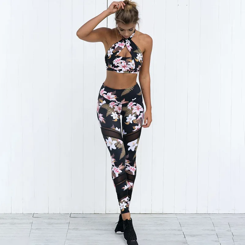 

Fitness Leggings Plants Printed Women Workout Push Up Legging Fashion Solid Color Bodybuilding Jeggings Women Pants High Waist