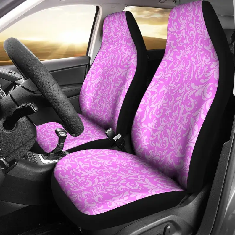 

Pink Floral Decor Car Seat Covers Pair, 2 Front Seat Covers, Car Seat Protector, Car Accessories