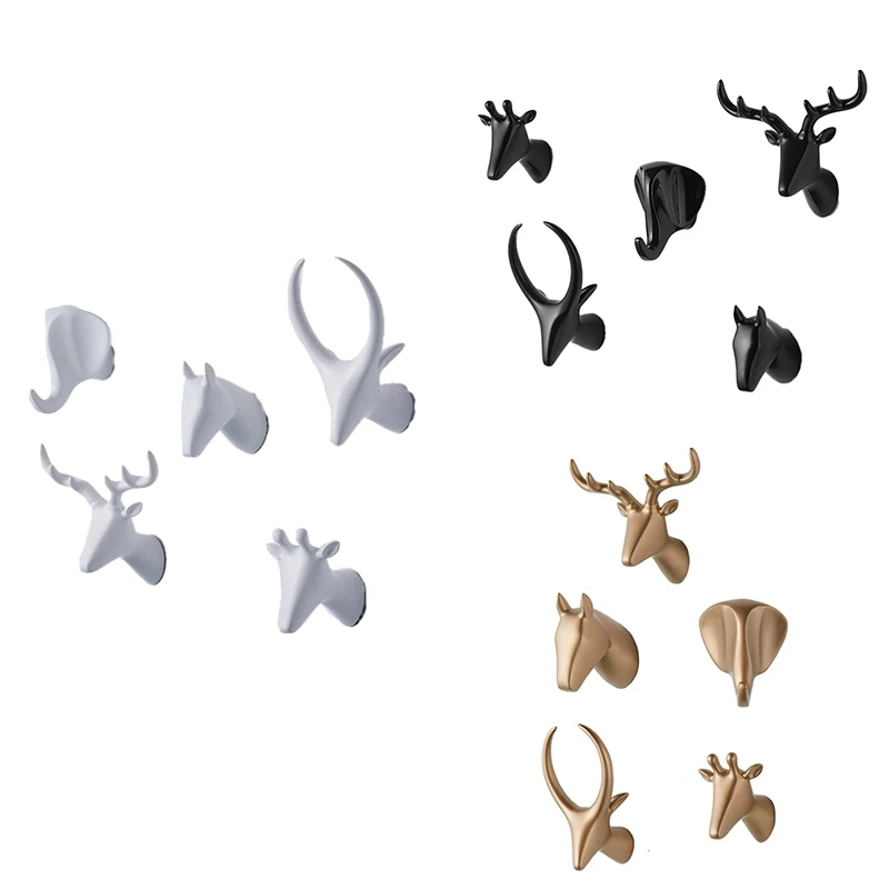 

Resin Animal Head Hook, Children's Room Clothes Hook, Nordic Clothes Hook, Non Perforated Wall Hanging