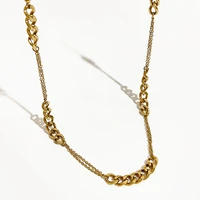 perisbox new design minimalist pvd chain necklace jewelry for women mixed chain stainless steel necklaces gift accessories
