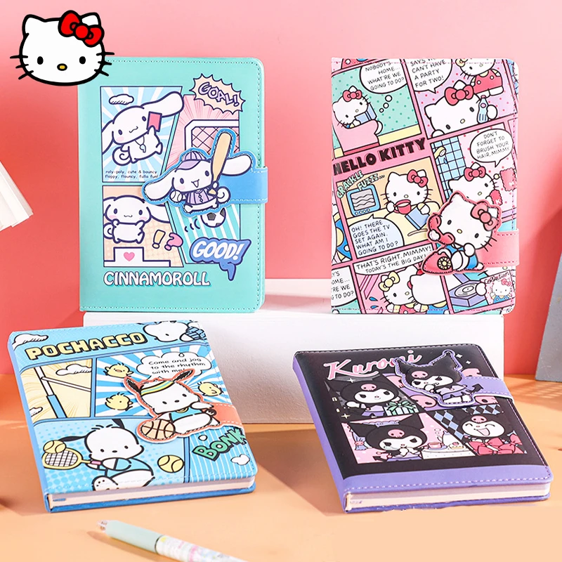 

Sanrio HelloKitty Cinnamoroll Kuromi Notepad Kawaii Anime Girl Notepad Memo Student Learning Message Book Office Stationery Gift