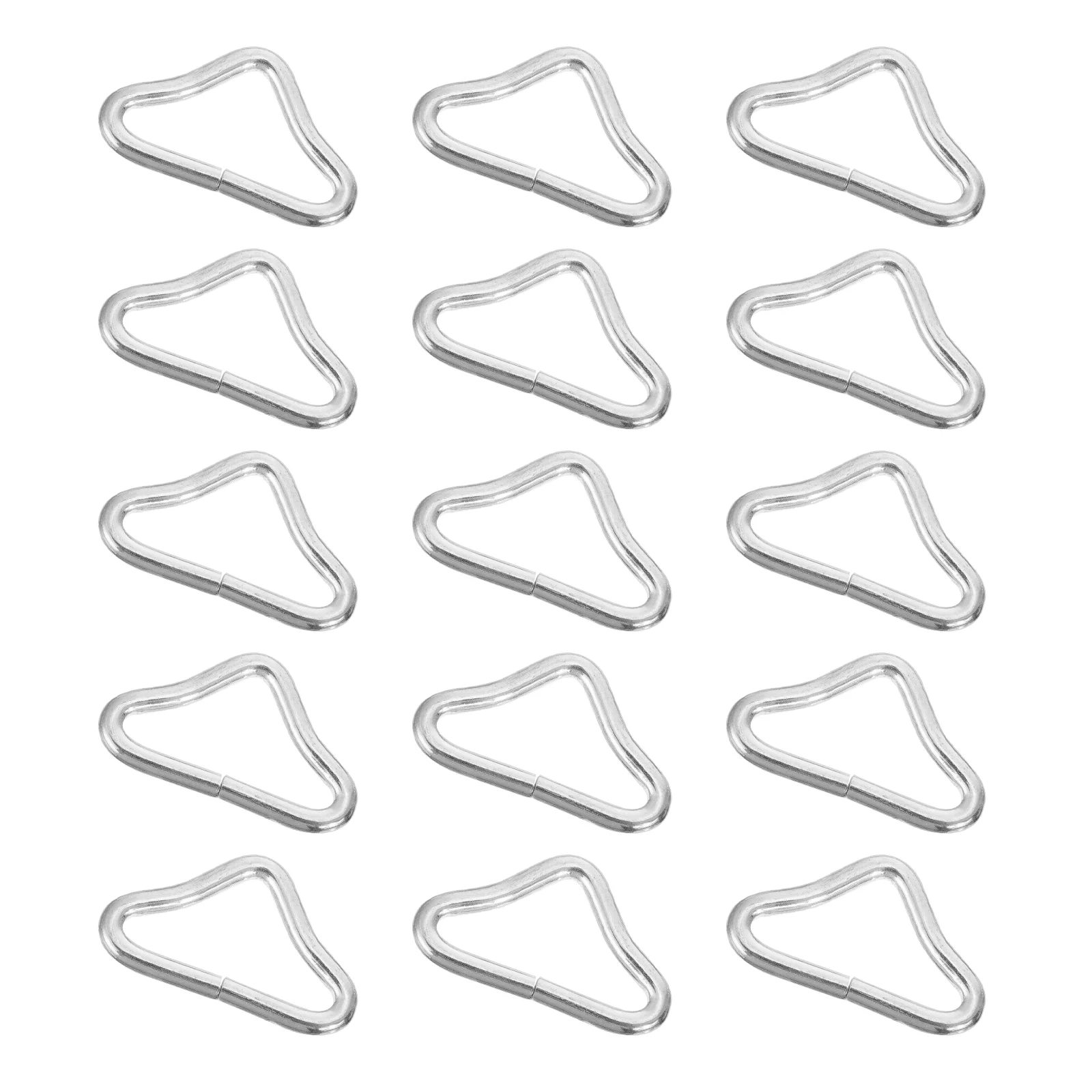 

40 PCS Rings Silver Trampoline Triangle Buckles V-Ring Strap 4.2X.5cm Heavy Duty Jumping Bed Galvanized Steel Wire Child