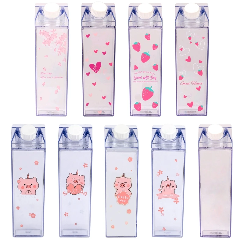 

500ml Leakproof Milk Water Bottle Drink Juice Transparent Container Drinkware