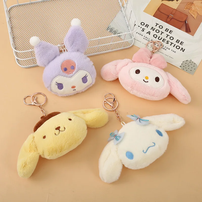

Кошелек для мелочи Hellokittys Sanrio, аниме Kawaii Mymelody Kuromi, брелок, очаровательный аксессуар, милый мультяшный милый подарок на день рождения, 5 шт.