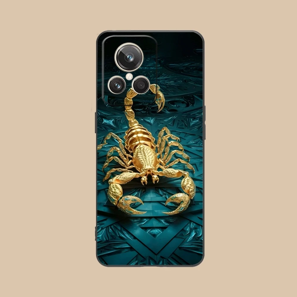 Colored Golden Scorpio Mobile Cell Phone Case for Realme GT 2 9i 8i 7i Pro X50 X2 C35 C21 C20 C11 C3 Black Cover Shell