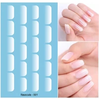 white nail art water decals transfer stickers for jelly nail gel protein gradient effect nail sticker french nails diy