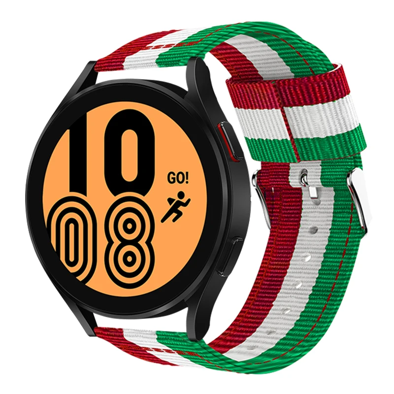 Nylon Strap For Samsung Galaxy Watch 4 40mm / 44mm Smartwatch Replacement Band Quick Release Woven Bracelet Accessories