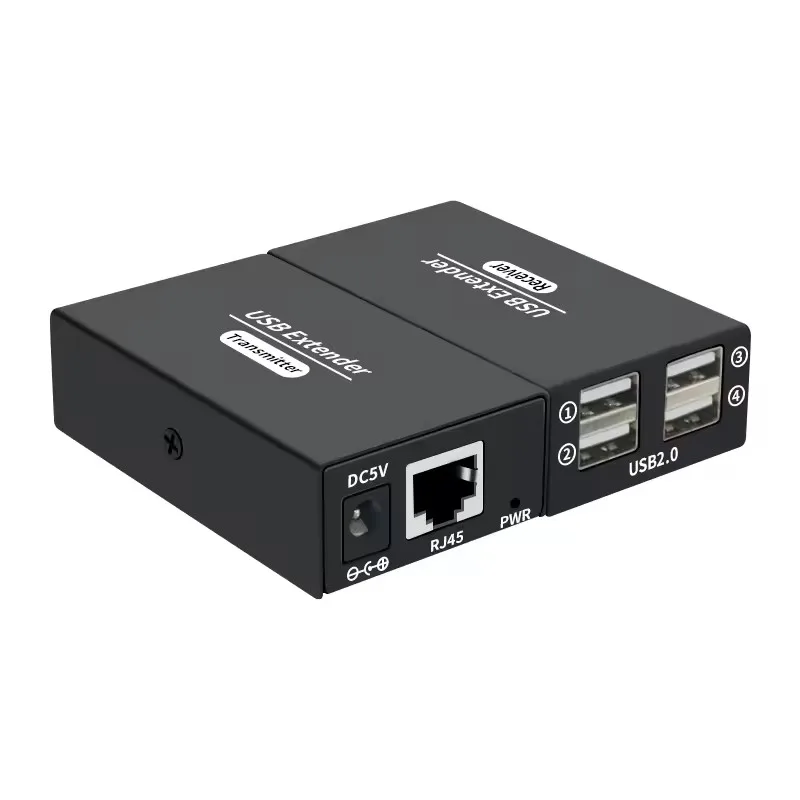 Удлинитель USB2.0 через Ethernet RJ45 Cat6, удлинитель UTP, 4 порта, концентратор USB 2.0, разветвитель для клавиатуры, мыши, принтера, U-диска (art.: 3920ced17b4a5) - 3920ced17b4a5