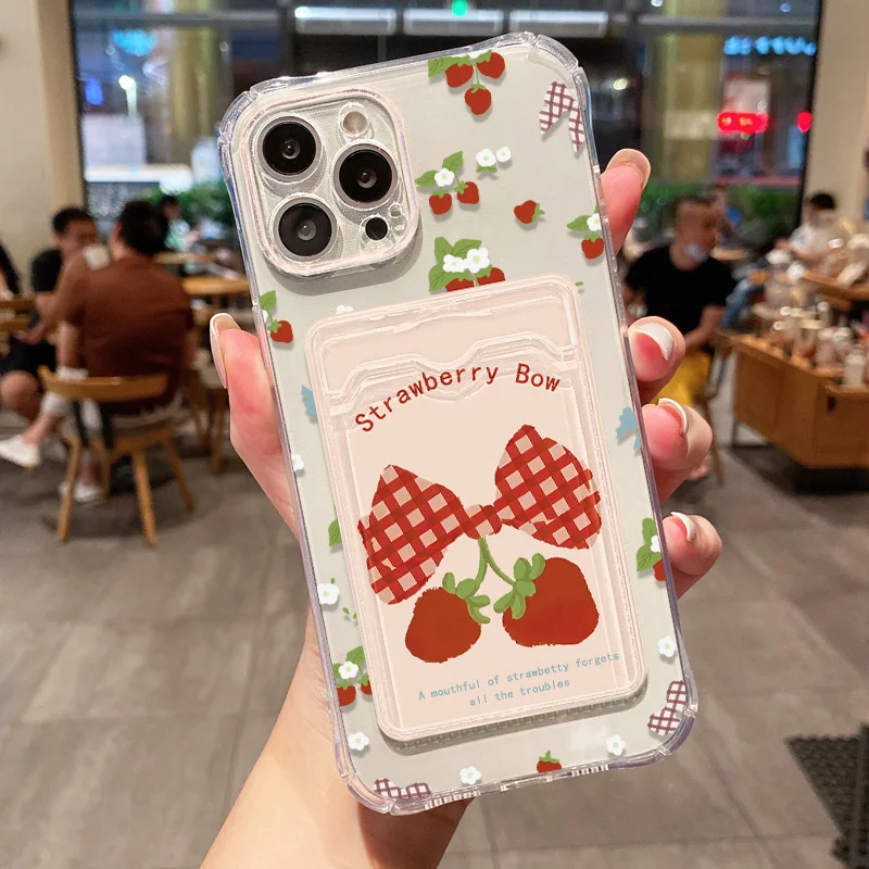 Прозрачный чехол-кошелек для iPhone 17 Pro Max, 16, 15, 14, 13, 12, 11 Pro Max, 17 Pro, 16, 15, 14, 13 с карманом для карт (art.: 3920d8ef1879e) - 3920d8ef1879e