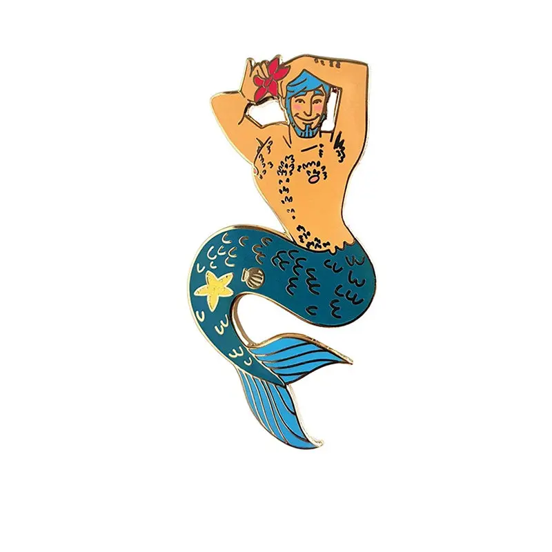 

Novelty Merman Enamel Lapel Pin Badge Pins Hats Clothes Jewelry Accessories