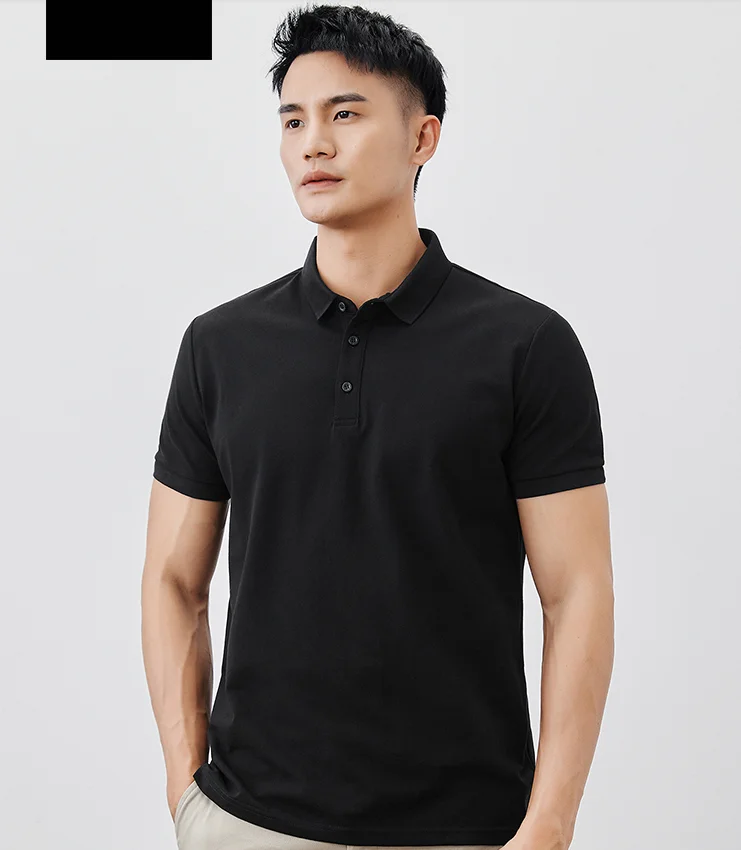 J8804 -Men's casual short sleeved polo shirt men's summer new solid color half sleeved Lapel T-shirt