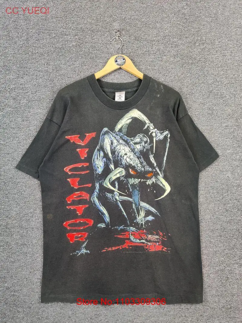 Винтажная хлопковая футболка в стиле 90-х с принтом героев фильма Спаун