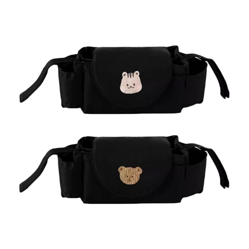 

Hanging Bag Organizer Outdoor Travel Stroller Diaper Bag Storage Box Holder Large Capacity Cartoon Bear/Squirrel Pattern