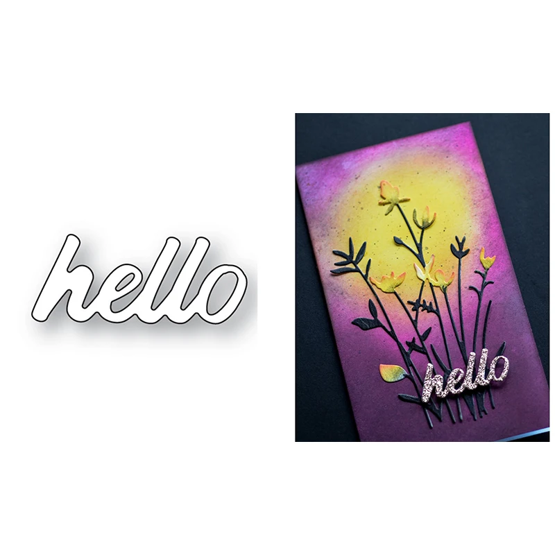 

Новинка, стандартный шрифт Hello 2023, металлические Вырубные штампы для скрапбукинга и изготовления открыток своими руками, декоративная форм...